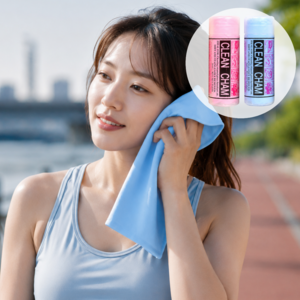 일상포인트 강력흡수 습식 운동 땀수건 스포츠 타월 타올, 2개, 블루+핑크