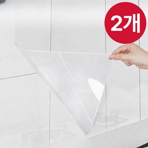 로비첸 [끈적임없는] 주방 오염방지 시트지 벽 싱크대 타일 투명, 2개
