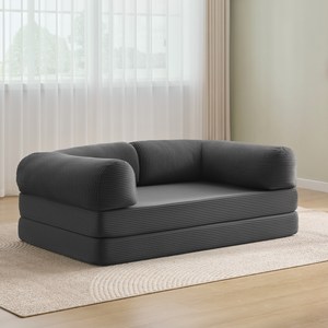 AuKoo 1-3인용 소파 접이식 소파 베드 모듈 압축 소파는 거실 현장 설치에 적합, 그레이-150cm