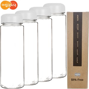아침과저녁 국내산 마이보틀 트라이탄 500ml 4개, 화이트