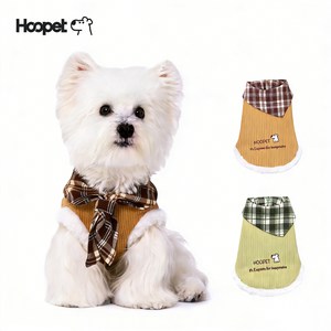 HOOPET 가을/겨울 고양이/강아지 고급 코듀로이 하네스옷, 갈색, 1개