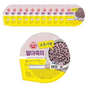 오뚜기 맛있는 밥 발아흑미, 210g, 12개