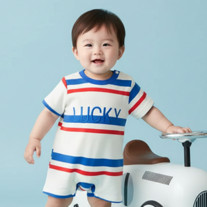 몽실이 럭키 스트라이프 반팔 우주복