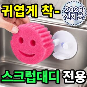 베픽스 물때방지 미소유발 스크럽대디 수세미 거치대, 1개, 화이트