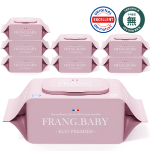 프랑프랑 플라스틱0% 에코 프리미어 물티슈 70gsm 무향, 70g, 70매, 8개
