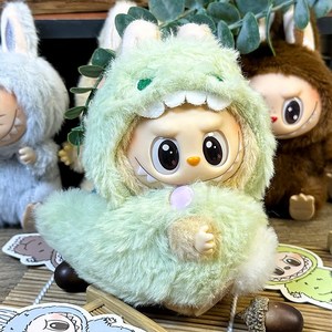 17cm 라부부 인형 옷 의상 세트, 그린공룡, 1개