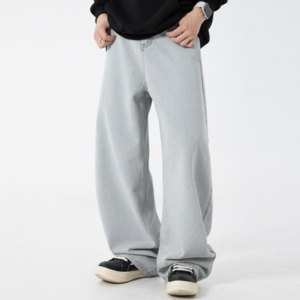 HANYO 남성 워싱 와이드 루즈핏 청바지