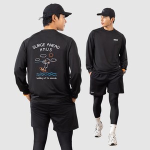 남자 루즈핏 래쉬가드 상의 + 반바지 레깅스 하의 수영복 비치웨어 세트