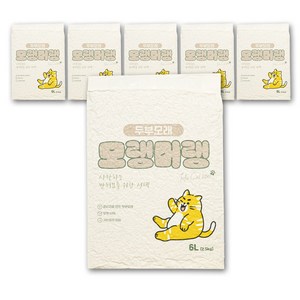 펫라벨 모랭머랭 두부모래 1.5mm 극세사 고양이모래 (15kg), 2.5kg, 6개, 무향