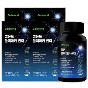 셀몬드 블랙마카 썬더 아르기닌 아연 흑삼 흑마늘 야관문 비수리, 4개, 120정
