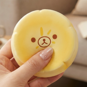 쫀득 수제 곰 말랑이 시리즈 버섯 무 키위 멜론 바나나 촉감 스퀴시 스트레스볼, 1개, 바나나 단면 곰