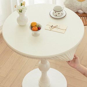 가오니크 고급 가죽 식탁보 방수 원형, 모던 크림, 1개, 소(60cm)