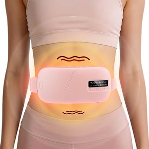 SaeByul 배찜질기 복부 온열찜질기 무선 배 복부 마사지기 5단온열 3단진동 KC안전인증완료, 핑크, 101590