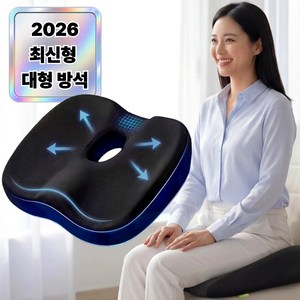 [빅사이즈] 컴포트엘 장시간 앉아도 안 꺼지는 치질 꼬리뼈 임산부 기능성 메모리폼 방석, 1개, 블랙