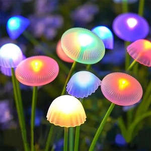 KELAKE 태양광 LED 버섯등 6구 태양열 정원등 잔디등 화단 꾸미기, 혼합색