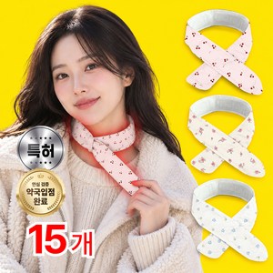 코모디 핫플러 핑크 온열 목마스크 목핫팩 방한용품 넥워머 목도리 찜질팩 1상자 3개입, 5박스