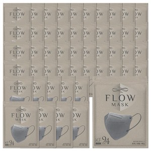 플로우 KF94 귀안아픈 숨쉬기편한 새부리형 마스크 대형, 1개입, 50개, 그레이