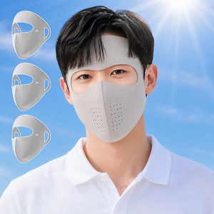 닥터쇼닝 2+1 풀페이스 골프마스크 여름용 자외선차단 얼굴가리개 쿨링 마스크, 라이트그레이 3P, 1개