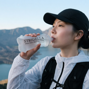 STRIDELLA 러닝 물병 물통 러닝조끼 완벽호환 초경량 4cm 와이드 소프트 플라스크, 1개, 300ml, 화이트