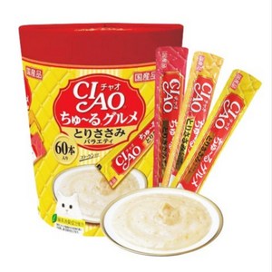 챠오츄르 구루메 버라이어티 고양이 짜먹는 간식 60P, 닭가슴살, 840g, 2개