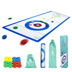 풍선대통령 병뚜껑 컬링 보드게임 100cm 4인용 겨울 스포츠 놀이, 병뚜껑 컬링(45×100cm), 1개