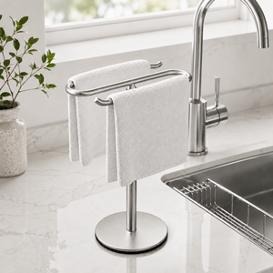 미아존 스텐304 행주건조대 주방 싱크대 행주 걸이 수세미 수건 거치대 꽂이 수납, 실버, 1개