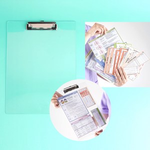 뽀너스 A4 클리어 클립보드 판떼기 간호지식스티커46종 세트, 1세트, 투명