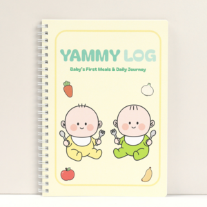 베베맘랩 아기 이유식일지 식단일지 A5, 1개, 파스텔옐로(쌍둥이)