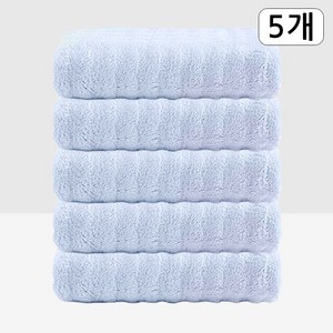 Craftsy 극세사 호텔 수건 40수 고흡수력 먼지없는 속건 타올 세면타월, 5개, 하늘색