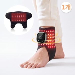 Lightium LED 근적외선 찜질 발목보호대 고탄력 얇은 발목 스포츠 아대, 블랙, RZ-011