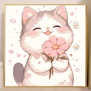 바기바기 집중력 UP DIY 명화 그리기, 1개, 분홍꽃고양이