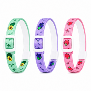 반려사이 강아지 고양이 진드기 방지 목걸이 6개월 지속 해충방지, 3개, purple,pink,green