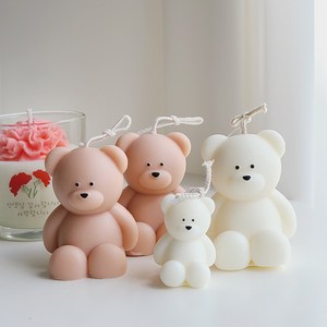 곰돌이 미니곰 캔들 퇴사 집들이 선물 답례품 캔들 캔들바이수, 화이트, 클린코튼, 1개