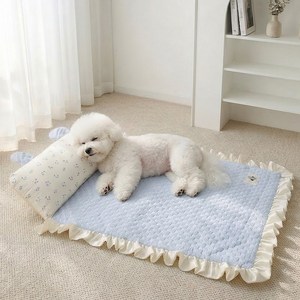 WHH 여름 시원함 오래 지속되는 강아지 쿨매트 고양이 방석, 1개, 블루