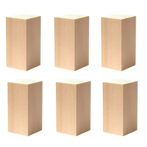 숲인더시티 우드카빙 나무목재 바스우드, 1세트, 5X5X10cm 6개