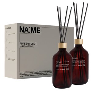 나메 대용량 프리미엄 디퓨저 스틱 세트, 2개, 500ml, 아쿠아