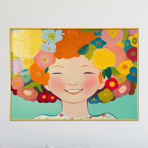 추상화 액자 꽃의 여인 인물 북유럽 감성 그림 인테리어, 13_꽃 머리 여인