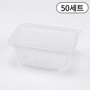 여서담아 1회용 죽통 사각 죽용기 일회용 밀폐 죽포장 용기 미니, 1세트, 50개