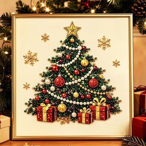 votgl 진주드로잉 DIY 보석십자수 세트 미술인테리어 30*30cm, 1개, 03크리스마스