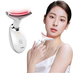 갈바닉 마사지기 홈케어 뷰티디바이스 얼굴 목 피부관리기, keka-4002, 화이트