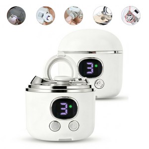 RUNHome 5in1 전동 손톱깎이 휴대용 손톱 정리 도구 네일 그라인더 LED 조명, 1개, 화이트