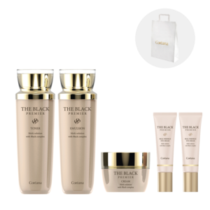 [5종]코리아나 더블랙 프리미어 토너+에멀션+크림+아이크림 2개+쇼핑백, 1세트