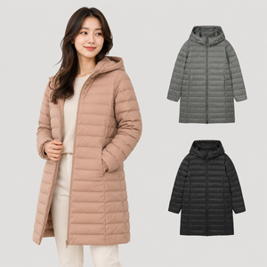 네파 (역시즌) 대박할인 50% 25FW 여성 오리털 후드 롱 다운 자켓 경량 등산 패딩 7L82023