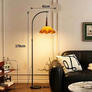 프렌치 빈티지 럭셔리 바닥등 170*28*41cm USB 충전식 거실 침실 인테리어 분위기 조명, 블랙 + 브라운