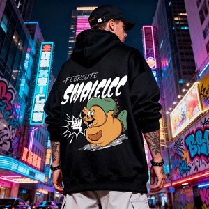 SMALELCC 남자 후드티 셔츠 빅사이즈 루즈핏 기모 후드맨투맨