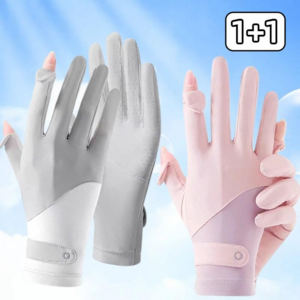 미블룸 논슬립 냉감 스포츠 자외선차단 다용도 장갑, 1개, 핑크+그레이