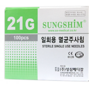 성심메디칼 //주사바늘// 니들 //멸균주사침//주사침 21G 32MM 1통 100개입, 100개
