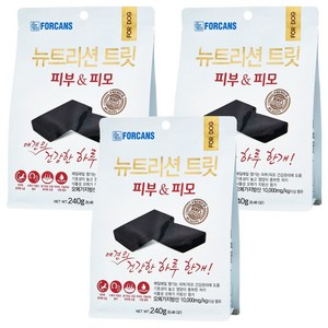 포켄스 강아지 뉴트리션 트릿 영양제, 240g, 피부/피모, 3개
