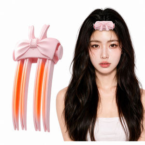 METAVIZ 무선 뿌리볼륨 집게 전동 헤어 열펌 집게 휴대용 뿌리볼륨 핀 뿌리볼륨 집게롤, 1개, 핑크