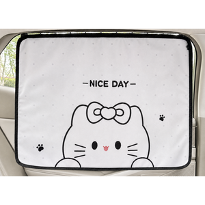 이중암막 해킷 차량 햇빛가리개 뒷좌석 레일형 자동차 커튼, 1개, WHITE